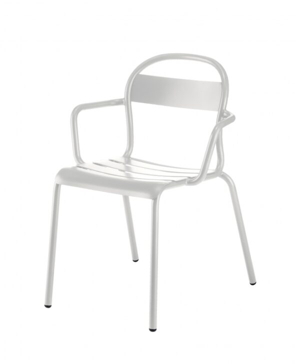 Lot de 2 chaises blanches d’extérieur avec accoudoirs  STECCA 2