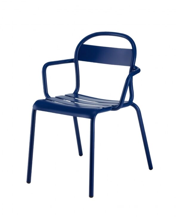 Lot de 2 chaises d’extérieur bleu foncé avec accoudoirs  STECCA 2