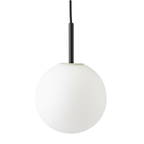 Lampe suspendue globe en verre opalin blanc