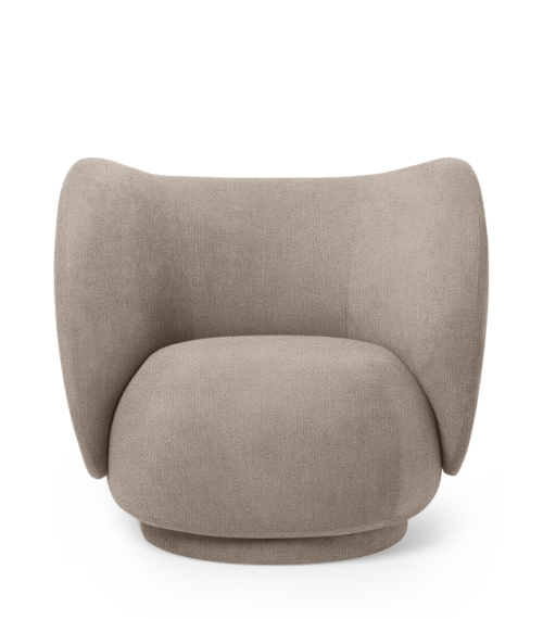 Fauteuil Rico Lounge bouclé sable – Fermliving