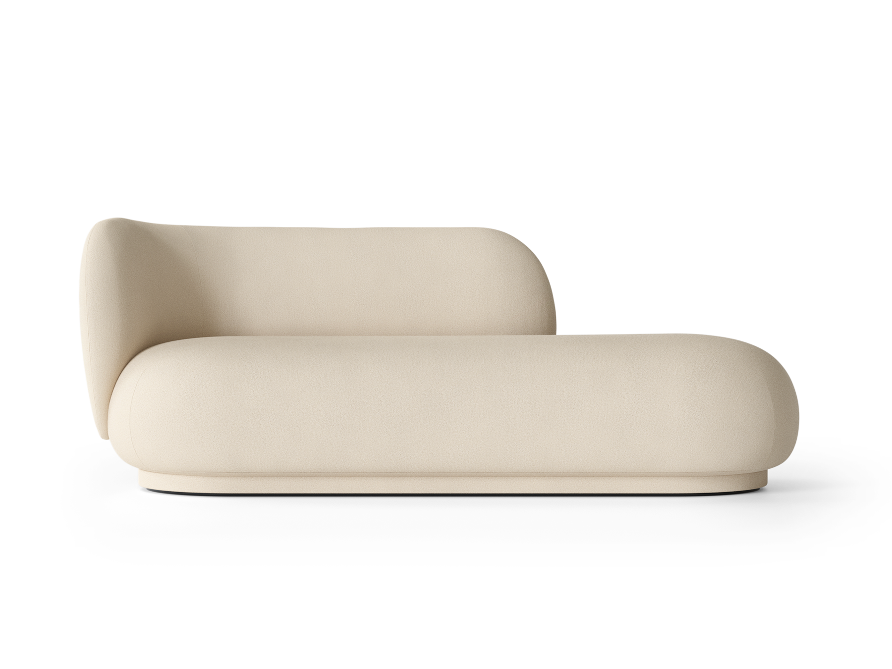 Divan RICO Fermliving - Polyester brossé - Blanc cassé