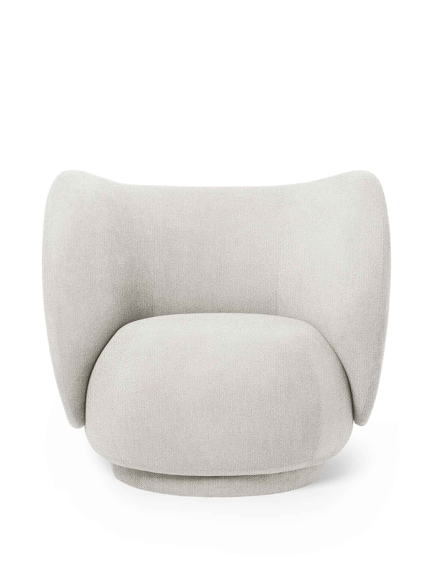 Fauteuil RICO Lounge - Tissu bouclé - Blanc cassé