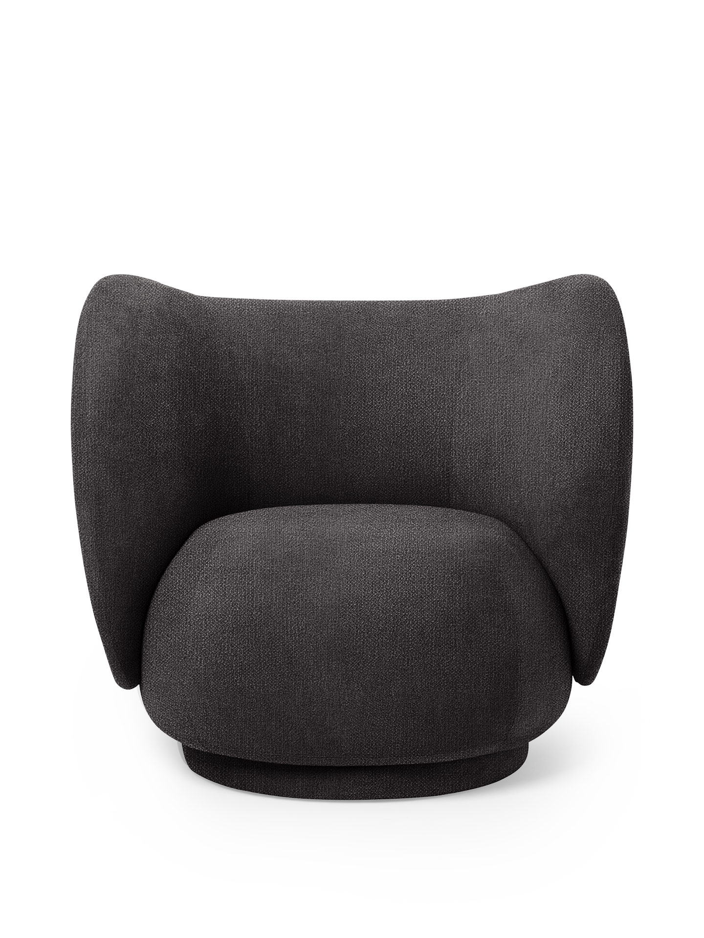 Fauteuil RICO Lounge - Tissu bouclé - Gris