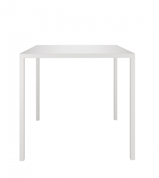 Table d'extérieur carrée COLOS - L 70 x H 74 x larg. 70 cm - Blanc