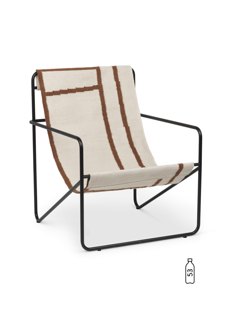 Fauteuil LOUNGE DESERT - Tissu Shape - Noire