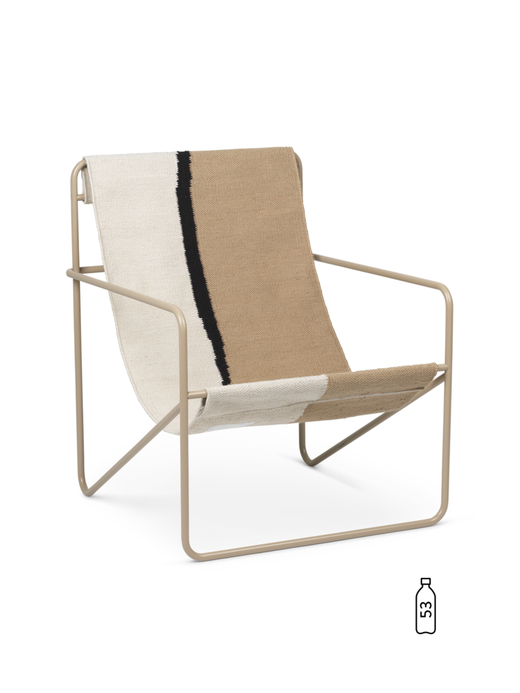 Fauteuil LOUNGE DESERT - Tissu Black Soil - Brun cachemire