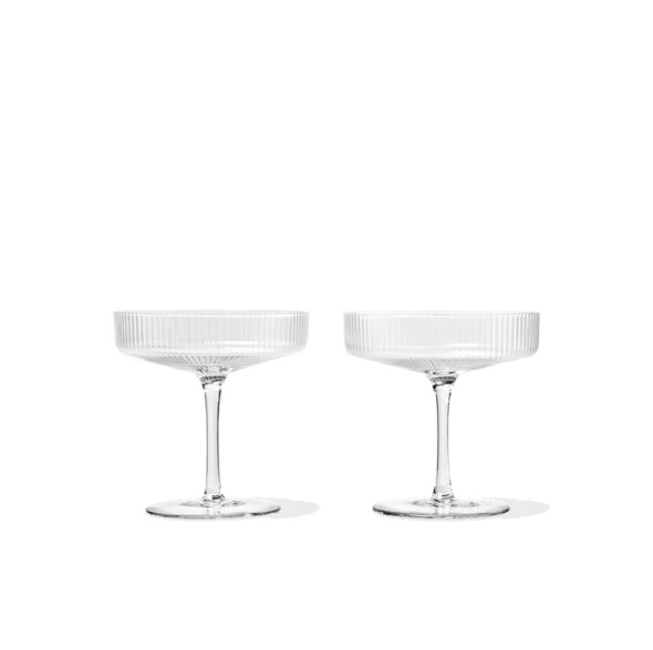 2 coupes en verre strié FermLiving