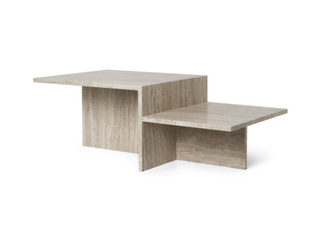 Table basse en travertin style japandi